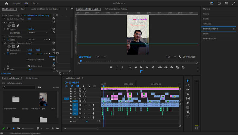 a client Video vlog of Wedding